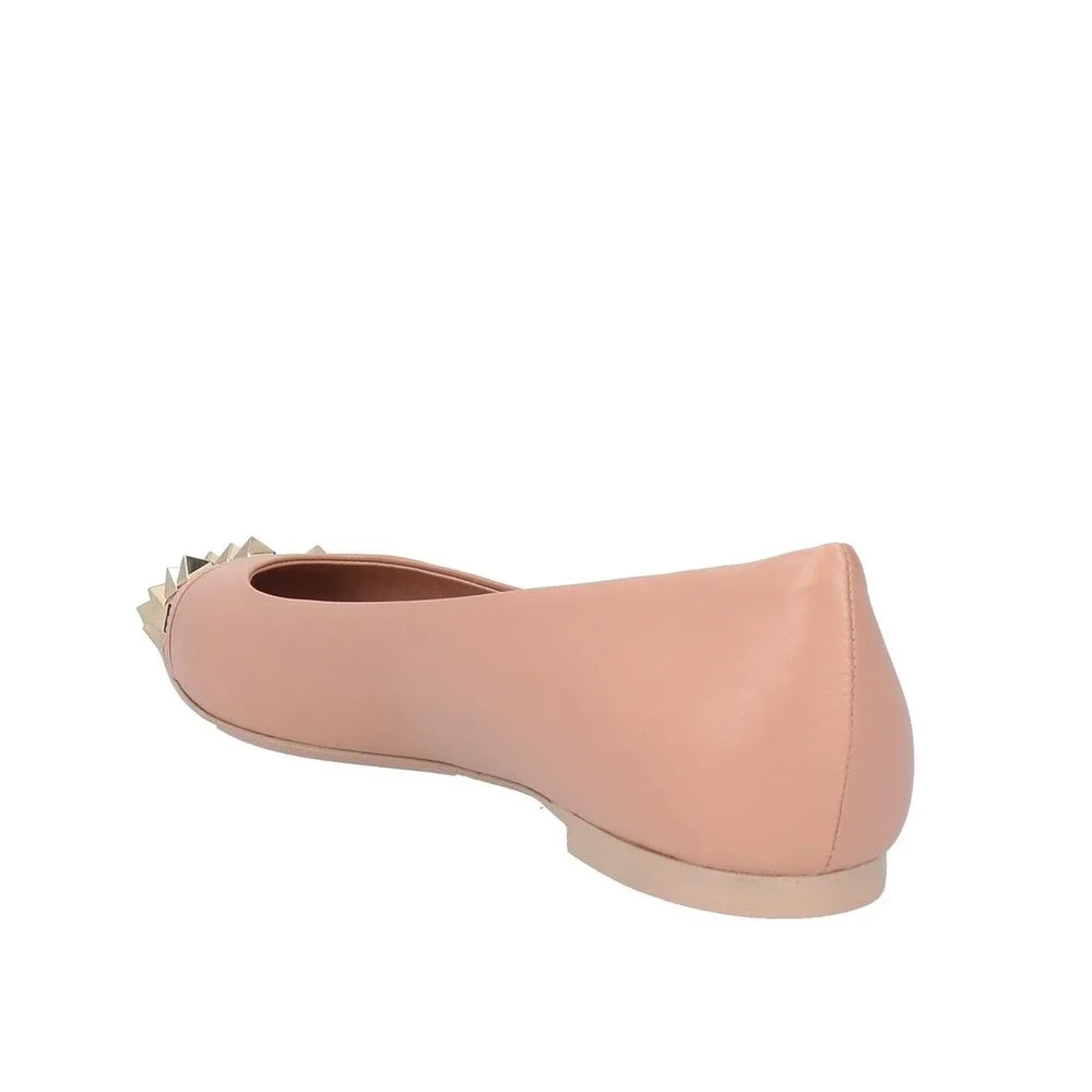 Valentino Garavani Nude Bicolor Rockstud Alcove Ballet Flats 40.5